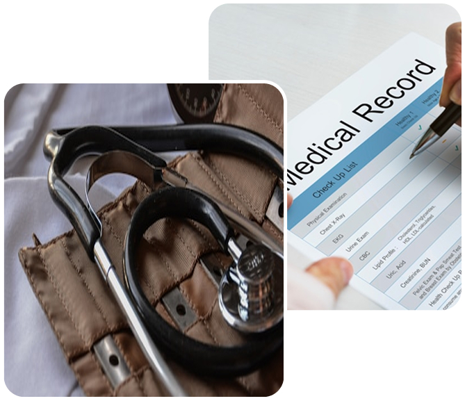 Medical Records and Stethoscope